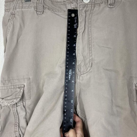 Abercrombie & Fitch Vintage Fatigues Cargo Shorts Mens 34 Beige Cotton Relaxed - Picture 10 of 16